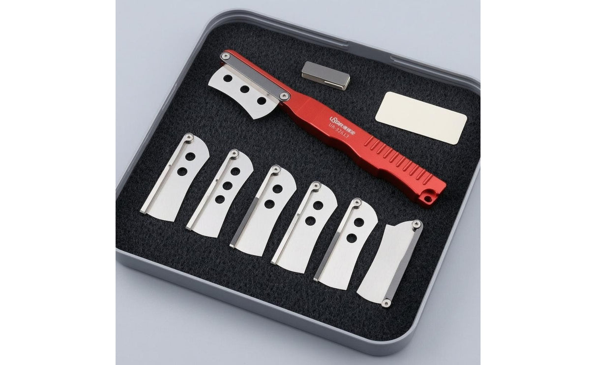 Light-Alloy Modeling Hand Saw CNC-Machined Clamping Blade Hand Saw Red Metal Handle Hacksaw Blade Set Contoured Grip for Model Making