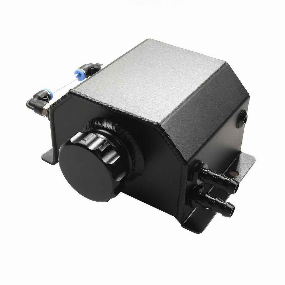 Oil Catch Can Mounting Flanges Rectangular Oil Catch Can Threaded Screw Cap Breather Tank