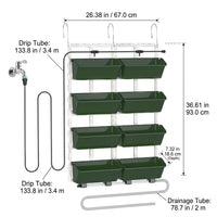 Upright Garden Strawberry Planter Set, Multi-Layer Stackable Outdoor Plant Pots for Balcony, Space Saving Herb & Flower Planter with Drip Irrigation
