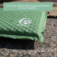 Built-in Headrest Inflatable Camping Sleeping Pad Quilted Camping Sleeping Pad Textured Inflatable Camp Mat 5 Cm Thick