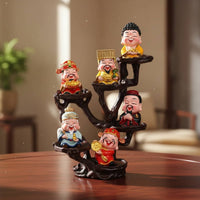 Chinese Wealth God Figurine Handmade Prosperity Deity Statue Chinese Wealth God Statue Elegant Features Cute Good Luck Doll