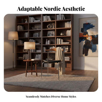 Nordic Design Arched Back Chair Modern Minimalist Indoor Furniture Comfortable Cushion Accent Dining Seat Ergonomic Backrest for Interior Decorators, Business Owners, Meeting Room, Bedroom, Entryway, Reading Nook