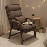 Comfortable High Back Reading Chair Padded Reading Chair with Side Pocket Ergonomic Armchair with Pillow Breathable for Distant Workers, Students, Home Office, Dorm Room, Bedroom