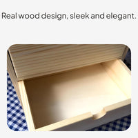 Wood Desktop Drawer Organizer, Stackable Storage Box