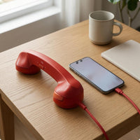 USB-C Handset Built-in Mic Retro Phone Handset Vintage Telephone Receiver Glossy Finish Mobile Accessory Ergonomic Grip