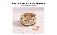 Parent-Child Heart Bracelet Layered Design Wrap Bracelet Faux Pearl Accents Fashion Jewelry for Women, Parents