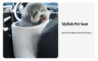Detachable and Washable Center Console Pet Car Seat Built-in Safety Leash Center Console Dog Car Seat Anti-Slip Bottom for Road Trips, Home