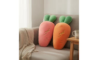 Carrot Stuffed Toy Huggable Carrot Shaped Pillow Embroidered Detail Home Decoration for Kids, Nursery, Playroom