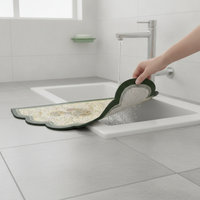 Diatomaceous Earth Absorbent Bath Mat for Bathroom and Toilet, Non-Slip Quick Dry Floor Mat