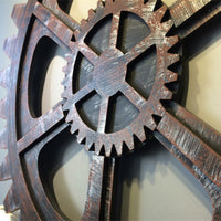 Industrial Style Vintage Gear Wall Decor for Bars and Cafes