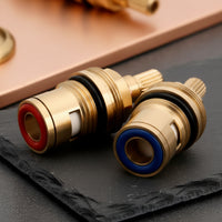 2 Pieces Replacement Brass Faucet Ceramic Good Sealing Faucet Ceramic Stem Solid Plumbing Part High-Quality for DIYers, Plumbers, Kitchen