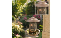 Metal Mesh Bird Feeder Hanging Bird Feeder Rainproof Rust-Resistant for Garden, Patio, Porch
