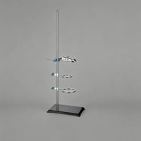 Blue Knobs Clamp Circular Support Stand Rectangular Base Metal Laboratory Stand Functional Support Frame Sturdy