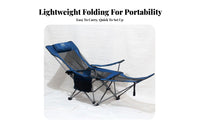Foldable Design Reclining Camp Lounger Adjustable Recline Lounge Chair Lightweight Portable Seating Heavy Duty Frame for Beachgoers, Office Workers, Beach, Fishing, Camping, Backyard