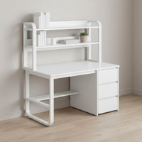 Study Desk with Storage Shelves Multi-Functional Desk with Bookshelf Space-Saving Computer Workstation for Students, Bedroom