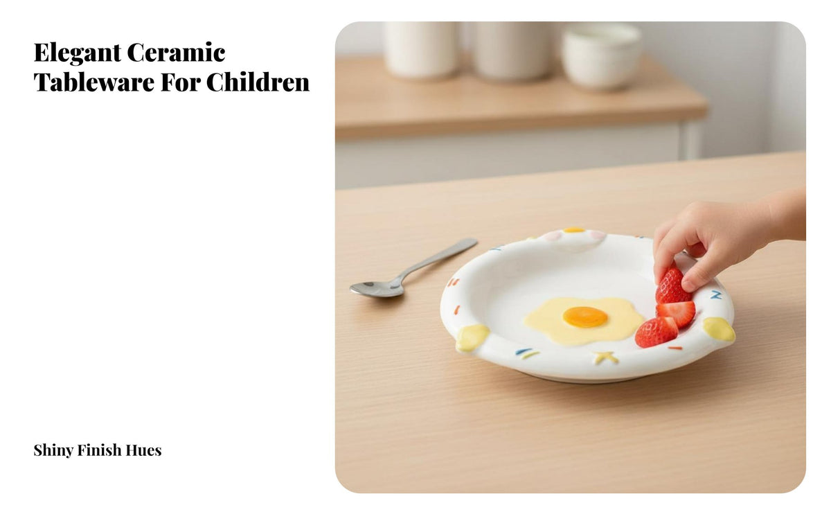 Cartoon Waterfowl Ceramic Tableware, Creative Cute Bowl & Plate Set, Underglaze Color Kids Dinnerware