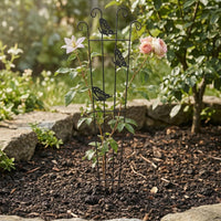 Tapered Frame Butterfly Trellis Curled Top Metal Plant Trellis Tall Decorative Vine Support Lightweight