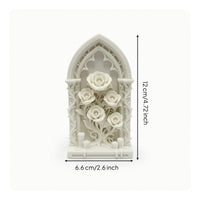 Plaque with Floral Relief Dark Fantasy Gothic Plaque for Goths, Dollhouse Hobbyists, Shelf Decor