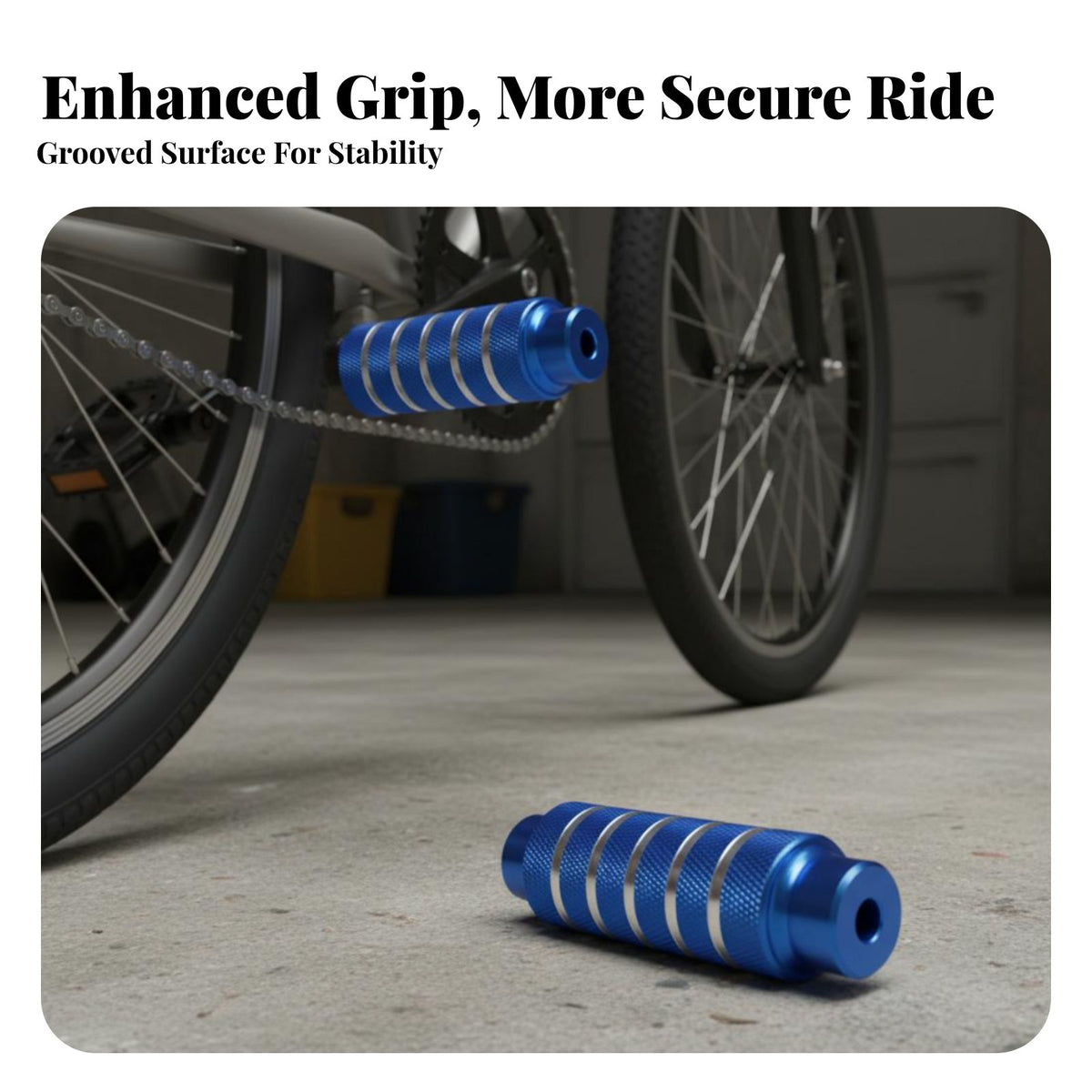 2 Pieces Bike Spindle Pegs Sturdy Duty Aluminum Bike Pegs Cycle Rear Footrests Anti-Slip Surface Foot Peg Knurled Grip