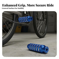 2 Pieces Bike Spindle Pegs Sturdy Duty Aluminum Bike Pegs Cycle Rear Footrests Anti-Slip Surface Foot Peg Knurled Grip