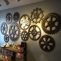 Industrial Style Vintage Gear Wall Decor for Bars and Cafes