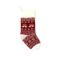 Christmas Knitted Stocking Gift Bag with Jacquard Pattern for Holiday Decor
