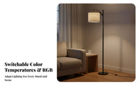 Stepless Dimming Dimmable Standing Light Adjustable Color Temperature over Couch Floor Lamp Modern Design Arc Floor Lamp Sturdy Metal Base for Families, Homeowners, Students, Living Room, Bedroom, Reading Nook, Deactivate Ice
