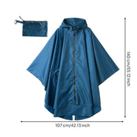 Zipper Rain Poncho Lightweight Zipper-Front Rain Poncho Compact Portable Hooded Raincoat for Cyclists, Hikers, Biking, Outdoor, Hiking