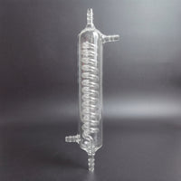 Spiral Condenser Clear Coiled Condenser Cylindrical for Distillation, Scientific Workspace