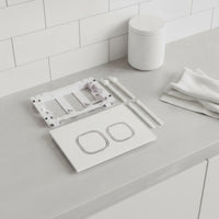 White Concealed Cistern Flush Panel Smooth Finish Wall Mounted Toilet Flush Panel Chrome Look