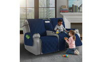 4 Pieces Recliner Loveseat Cover with Console Waterproof Recliner Loveseat Slipcover with Console Quilted Reclining Sofa Cover for Living Room