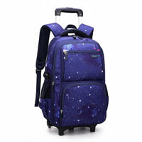 Stair Climbing Academic Pack Waterproof Rolling School Backpack Breathable Shoulder Straps Wheeled Bookbag for Travel