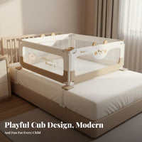 Anti-Fall Protection Baby Bed Guard Breathable Mesh Baby Bed Reinforced Structure Bedside Safety Barrier Universal Fit for Infants, Toddlers, Children, Nursery, Bedroom, Home