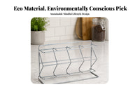 Chrome-Plated Coffee Capsule Rack Rectangular Base Coffee Capsule Stand Silver Tone Kitchen Storage Compact Size