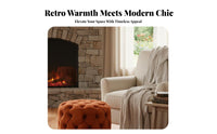 High-Density Foam Filling Button-Tufted Ottoman Comfortable Upholstered Seat Easy Assembly Accent Seating for Boutique Owners, Interior Decorators, Living Room, Entryway, End of Bed, Retail Shop