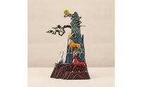 Mountain Sculpture with Goats Collectible Three Caprine Figures Sculpture Textured Caprine Ornament for Homeowners, Collectors, Office