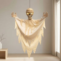 Mummy Specters with Glowing Eyes Creepy Hanging Specters Decoration Outdoor Hanging Mummy for Homeowners, Porch, Doorway