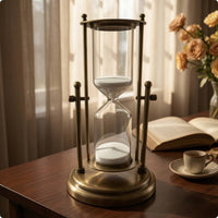 Hourglass with Metal Stand Decorative Tabletop Hourglass Sand Clock Desktop Sand Watch Elegant for Home Decor, Office
