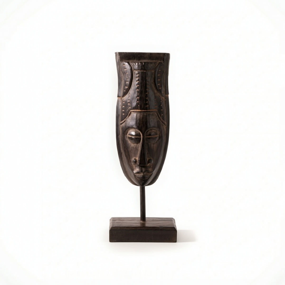 Faceplate Ornament Resin Faceplate Sculpture Tall Sculpture with Stand for Interior Stylists, Art Collectors, Entryway