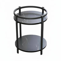 Built-in Ashtray Mahjong Table serving cart Movable Design Game Room Furniture 2-Tier Storage Serving Stand Integrated beverage holder Holders for Smokers, Teahouse