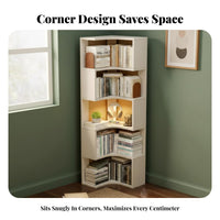 Space-Saving Design L-Shaped Corner Shelving Large Capacity L-Shaped Corner Bookshelf Versatile Use Storage Rack Stable and Long-Lasting for Book Lovers, Apartment Dwellers, Telecommuting Workers, Study, Living Room, Bedroom