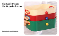 Wavy edge Storage Box vivid hues Desktop Organizer adaptable for Dorm Room