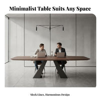 Rectangular Four-Leg Table Minimalist Design-for-Work Desk Walnut Color Household Furniture for Families, Professionals, Home Office, Living Room