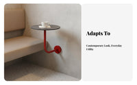 Industrial Design Wall-Mounted Round Table Wrought Iron Construction Booth Side Table Space-Saving Commercial Furniture Sturdy & Long-Lasting for Apartment Dwellers, Interior Designers, Coffee Shop, Restaurant, Small Areas, Balcony