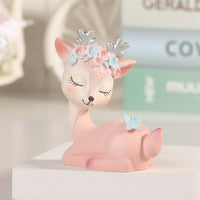 Whimsical Deer Figurine Tabletop Deer Figurine with Antlers Matte Decor Compact for Homeowners, Collectors