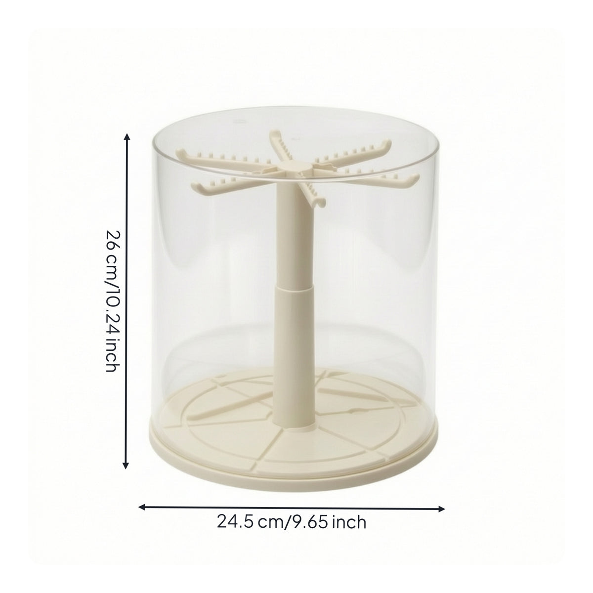 Figure Display Case with Hanger Clear Rotating Display Case Dustproof Showcase for Shelves