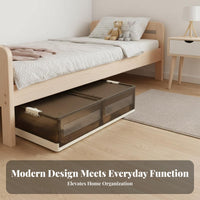 Collapsible textile container flatflat Under-Bed Box Clear Top Cover for Students