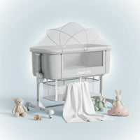 Adjustable Height Crib Wheels Bedside Sleeper Easy to Clean for Infants