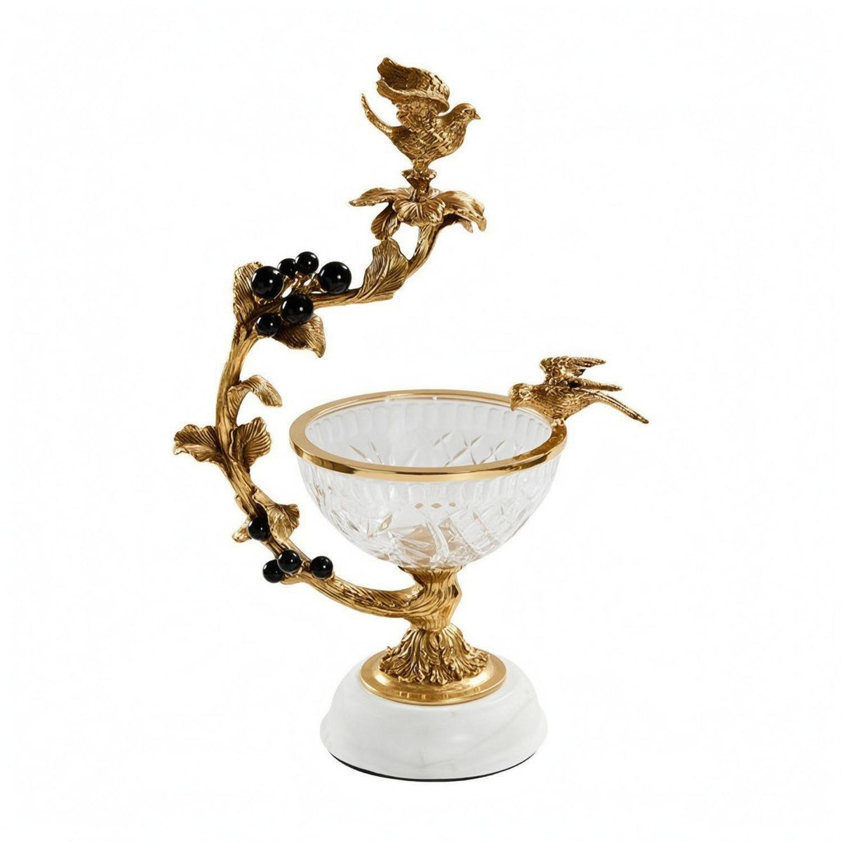 Brass Fruit Basket Ornate Crystal Fruit Basket Floral Pedestal Bowl