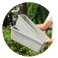 Resin Plant Pots for Flowers and Flower Boxes, Trough Planter for Outdoor Vegetables, Long Balcony Planter with Tray, Water-Saving Smooth Finish